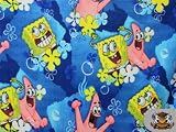 Fleece Printed *Spongebob Bubbles* Fabric / By the Yard