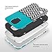 Galaxy S5 Case, UALK Hybrid 3-Piece Dual Layer Wave Pattern Grip Cover Aqua Blue Shock Proof for Samsung Galaxy S5 - Aqua Blue Black Wave