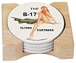 CounterArt WWII Warbird Nose Art Design Absorbent Coasters in Wooden Holder, Set of 4 Assorted