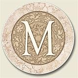 AutoCoaster ~ Monogram initial M ~ Tile Drink Coaster for car cupholder - code 580