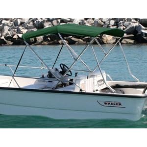 Safeguard Stainless Steel Bimini w Support Poles and Sunbrella Fabric 6'x46x67-72 Forest Green by