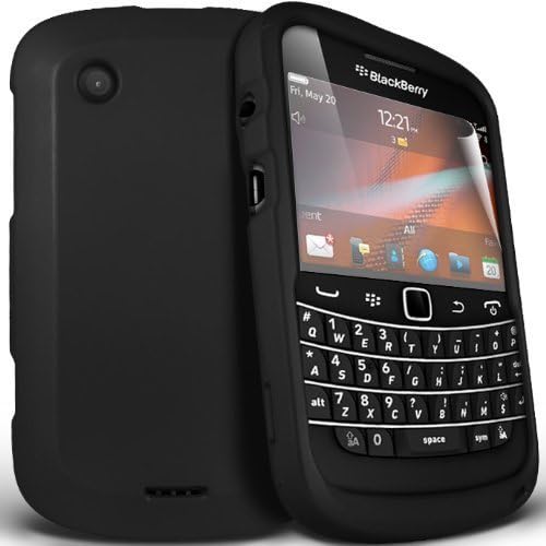 Names4U N4U Online Black Hybrid Hard Case Cover For Blackberry 9900 Bold Touch &amp; Screen Protector