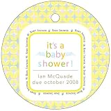 Baby Keepsake: Yellow Its a Baby Shower Design Circle Shaped Personalized Thank You (Set of 60)