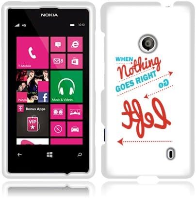 Fincibo (TM) Nokia Lumia 521 Protector Cover Case Snap On Hard Plastic - When Nothing Goes Right Goes Left, Front And Back