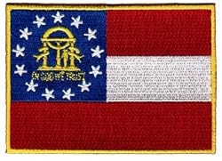 Georgia State Flag Embroidered Patch Iron-On GA Emblem Current Version