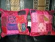Home Decor- 2 Fuchsia Pink Patchwork Pillow Covers Cases India 16x16