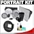 Interfit Strobies STR100 Portrait Kit with Beauty Dish Reflector, Globe Diffuser, Softbox, Barn Door, Snoot, Honeycomb Grid and SGM200 Flex Mount for Canon Speedlite 430EX, 430EX II & Sony HVL-F32X + Cleaning Kit