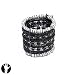 SG PARIS RIGID BRACELET 17 ROWS GOLD AND BLACK NOIR/JET BRACELET RIGID BRACELET MIXED NATURAL MATERI