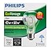 Philips LED 4410498 43-watt Dimmable A19 Clear EcoVantage Light Bulb, 2-Pack