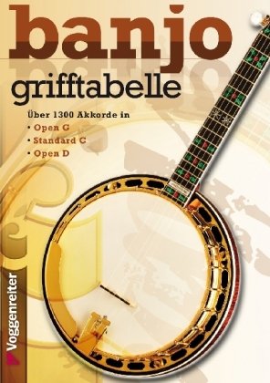 Voggenreiter Grifftabelle f&uuml;r Banjo: &Uuml;ber 1300 Akkorde in Open G, Standard C, Open D