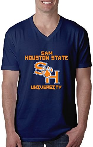 NICKY Men's Sam Houston State University Short Sleeve V-Neck T Shirts Color NavySize L
