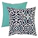 Pillow Perfect Blue/White Damask 18-Inch Throw Pillow