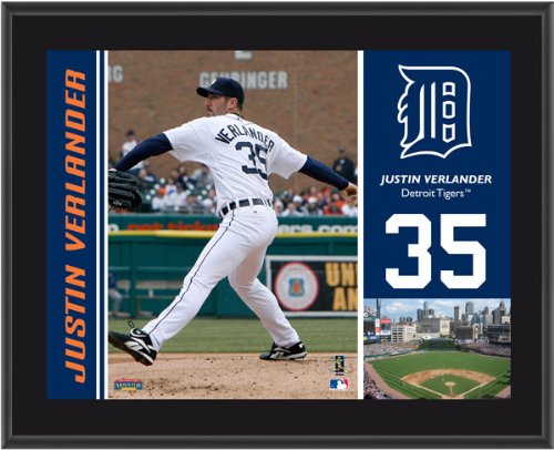 Justin Verlander Plaque | Details: Detroit Tigers, Sublimated, 10x13, MLB Plaque