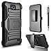 ZTE Speed (Boost Mobile) N9130 Combo Rugged Shell Cover Holster with Built-in Kickstand and Holster Locking Belt Clip Black + Circle(TM) Stylus Touch Screen Pen