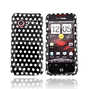 Black Polka Dots Case HTC Droid incredible Black Polka Dots Case HTC Droid incredible