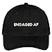 Trendy Apparel Shop Engaged AF Embroidered Soft Crown 100% Brushed Cotton Cap - Black