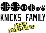13" x 5.5" Knicks Basketball Family Vinyl Sticker Decal [Die-cut, White] + with Free Basketball Pencil