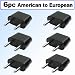 American to European Outlet Plug Adapter - 6 Pack
