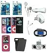 14 pieces FULL ACCESSORY BUNDLE SET for iPod Nano 4th Gen: iPod Nano 4th Gen Pink Leather Case + BLACK silicone skin case + Blue Silicone skin case + Sporty Armband + Pink Silicon Skin case+ Clear Silicon Skin case + Wireless FM Transmitter + Foldable Speaker + USB Wall Charger + USB CAR Charger + Premium White Stereo Headphone + 2X Screen Protector + iPhone 3G headphone splitter