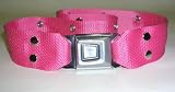 New! Pink Seatbelt Belt With Real, Working, Recycled Seatbelt Buckle! Shiny!