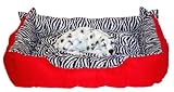 Eigenschaften WILMA Heimtierprodukte  / süsses Hundebett Gr. L (95 x 70cm) Rot/Zebra #2051