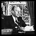 President Ford (Pardoning Nixon) Black Wood-Mounted Art Poster Print - 11" X 17"