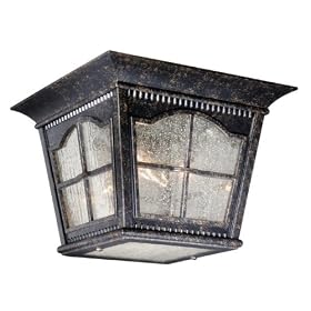 Arcadia - 3 Light Outdoor Flush Lighting Fixture - Burnished Patina Bronze - Clear Seeded... by Vaxcel Lighting