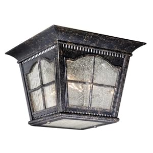 Arcadia - 3 Light Outdoor Flush Lighting Fixture - Burnished Patina Bronze - Clear Seeded... by Vaxcel Lighting