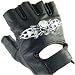 New Flames Skull Fingerless Leather Biker Chopper Gloves * Extra Extra Large