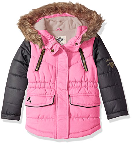 Osh Kosh Girls' Fashion Colorblock Heavyweight Parka