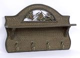 Decorative Rattan Wall Rack with Shelf & 4 Hooks by AA Importing