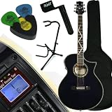Lindo SuperSlim Purple Electro-Acoustic Guitar (LCSSE-BL) includes Soft Case, Tripod Guitar Stand and Jim Dunlop Tortex Picks with Holder and String Winder