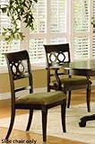 Set of 2 Dining Chairs with Interlocking Circle Back in Brown Finish