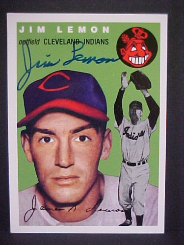 Jim Lemon (D) Cleveland Indians #103 1954 Topps Archives Signed Autographed Baseball Card