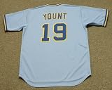 ROBIN YOUNT Milwaukee Brewers 1974 Majestic Cooperstown Throwback Away Jersey, LARGE
