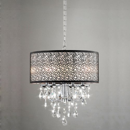 Indoor 4light Chromecrystalmetal Bubble Shade Chandelier Best Buy