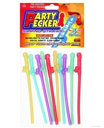 Party Pecker Straws - 10 pk / 5 Asst. Colors