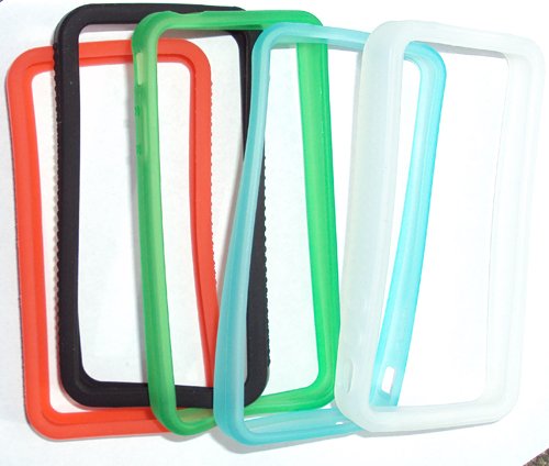 5 X Iphone 4 4th Gen Bumper case for Iphone 4 compatible with Iphone 4G 16GB / 32GB + Screen Protector New