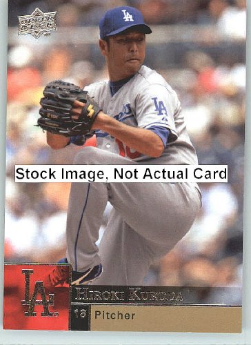2009 Upper Deck Baseball Card # 204 Hiroki Kuroda ( Dodgers ) MLB Trading Card in a Protrective Screw Down Display Case