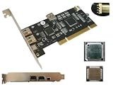 Carte Controleur PCI vers FireWire 400 IEEE1394a - 4 ports - DOUBLE CHIPSET TEXAS INSTRUMENTS + REPRISE D ALIMENTATION - Particulièrement adaptée aux cartes son externes