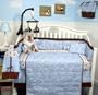 SoHo Blue Stitch Traveler Baby Infant Crib Nursery Bedding Set 10 pcs