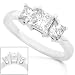 Three Stone Princess Cut Diamond Ring 3/4ctw (IJ/I1) in 14K White Gold
