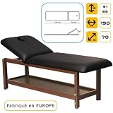 Lit de massage Luxe en bois, hêtre Massif foncé Marron marbré Image du produit
