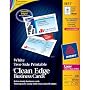 Avery Printable Two-Side Clean-Edge Business Cards for Laser Printers, White, Pack of 200 (05871)