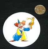 3 button / pin printed with circus, cat, costume, clown, balance