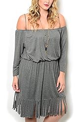 Plus Size Off the Shoulder Rayon/Viscose  Dress