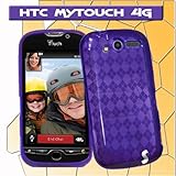 Flexi Gel SKin TPU Glove with Purple Diamond CHECKERED Design Soft Cover Ca ....