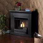 Wood Convertible Corner or Flat Wall Gel Fireplace - Black Finish