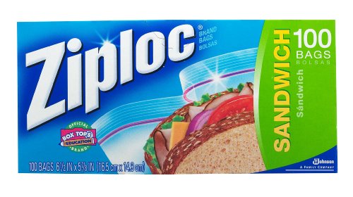 Ziploc Sandwich Bag Value Pack, 100 Count (Pack of 3)