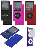 Premium Hard Shell Polycarbonate Case Cover with Screen Protector for the New Apple iPod Nano Nano-Chromatic 4th Generation 8 gb 8gb 16 gb 16gb 32 gb 32gb + Bonus Young Micro Shoe Silicone Pouch for Nike+ Sensor (Nano Chromatic Not Included)